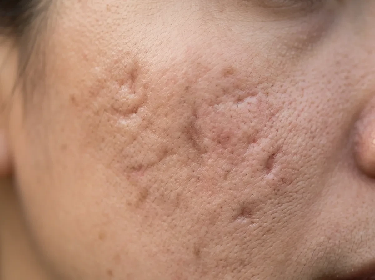 acne scars and uneven texture